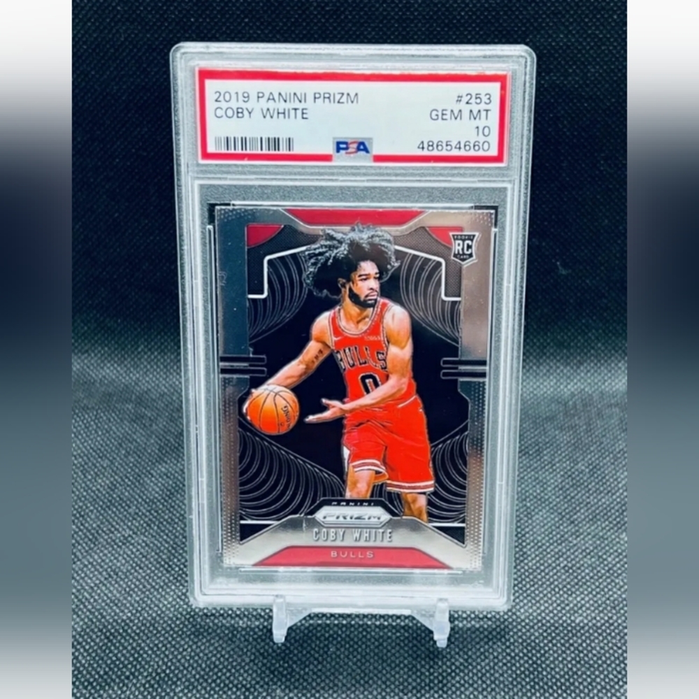2019-20 Panini Prizm Basketball Coby White Rookie RC Card #253 - PSA 10